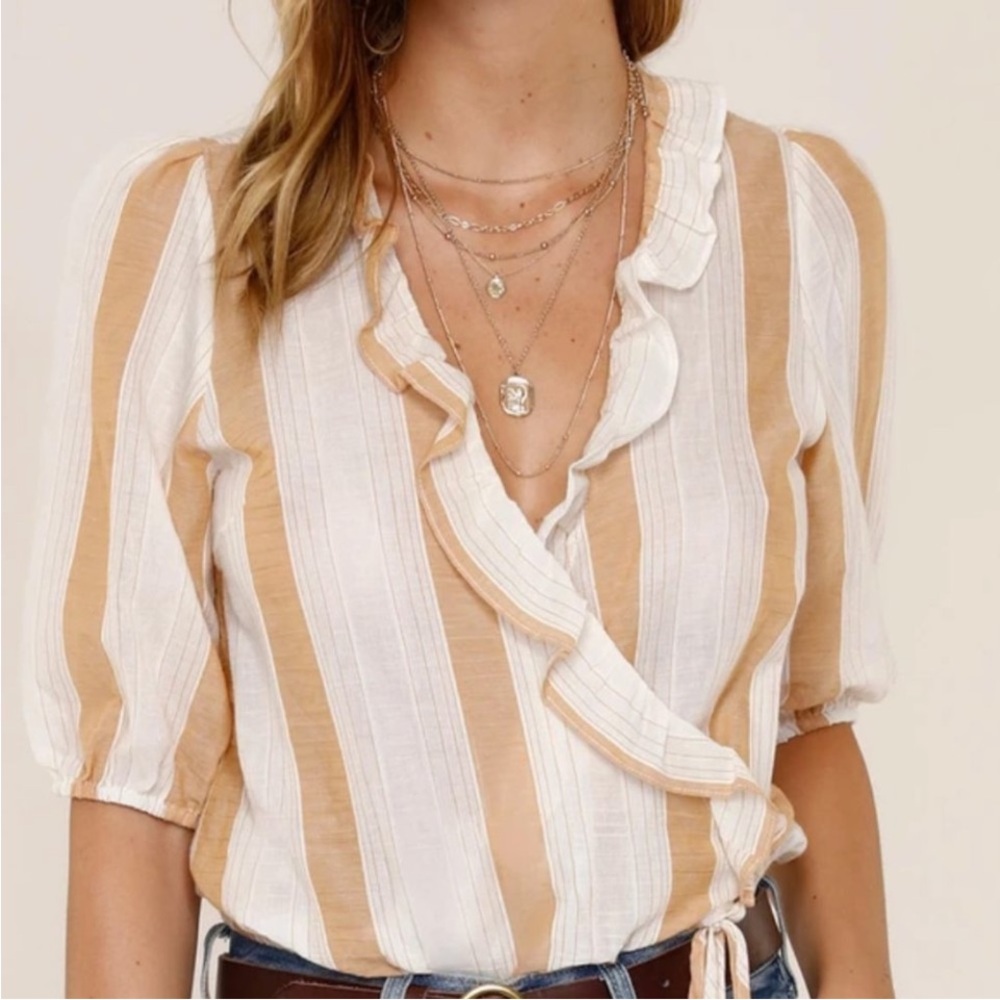 Striped Ruffle Crop Top - Picture 3 of 3